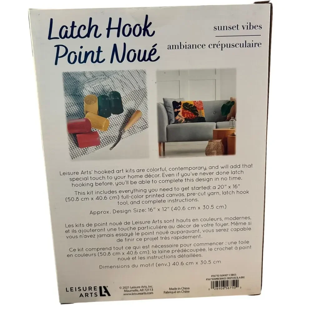 Leisure Arts Latch Hooking Kit Sunset Vibes 12 X 16 New Sealed